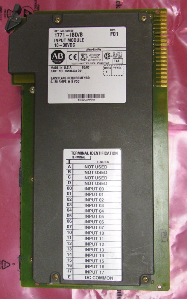 ALLEN BRADLEY Series B Rev F01 Input Module 10-30 VDC 1771 IBD