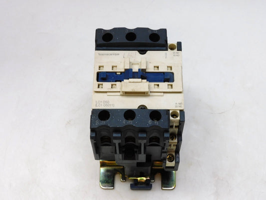 TELEMECANIQUE LC1D50 CONTACTOR LP1 D5011 80A 1000V 8KV 120V COIL MISSING COVER