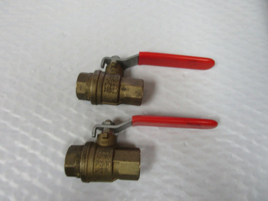 NEW LOT OF 2 DYNA QUIP 1/2" NPT THREADED BRONZE BALL VALVE 600 WOG PN40