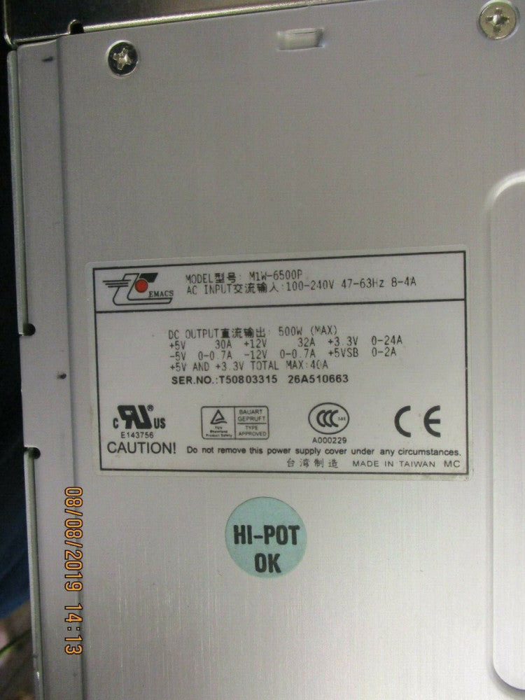 EMAC - M1W-6500P - EMACS M1W-6500P 500W POWER SUPPLY 100-240V