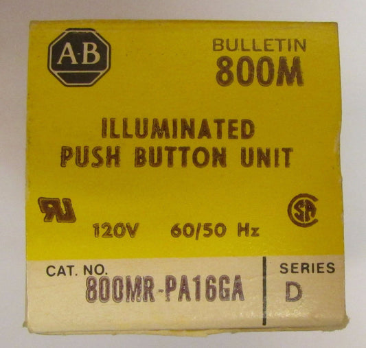 ALLEN BRADLEY 800MR PA16GA GREEN Lens Illuminated Push Button