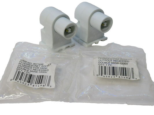 (NEW - Lot of 2) SACO / NUVO 80/1498 , 80-1498 660W-1000V Fluorescent Socket