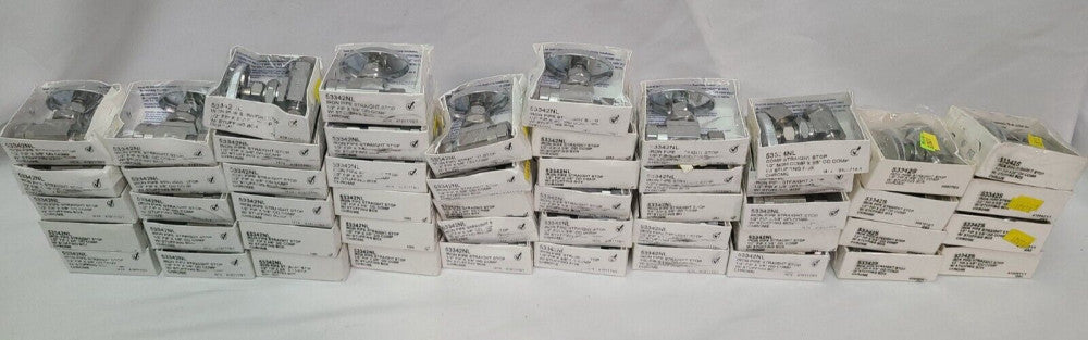 Case of 51 Iron Pipe Straight Stop 1/2" FIP x 3/8"OD Comp W/ stuffing box Chrome