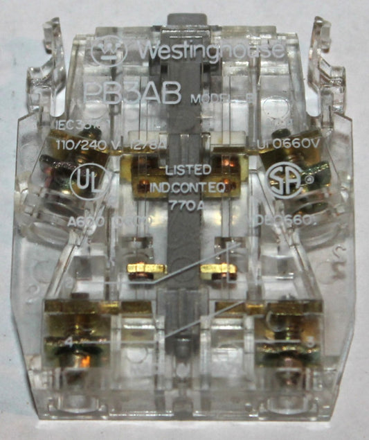 WESTINGHOUSE PB3AB 120V Push Button Contact Block NO NC Model B 6717C19G05
