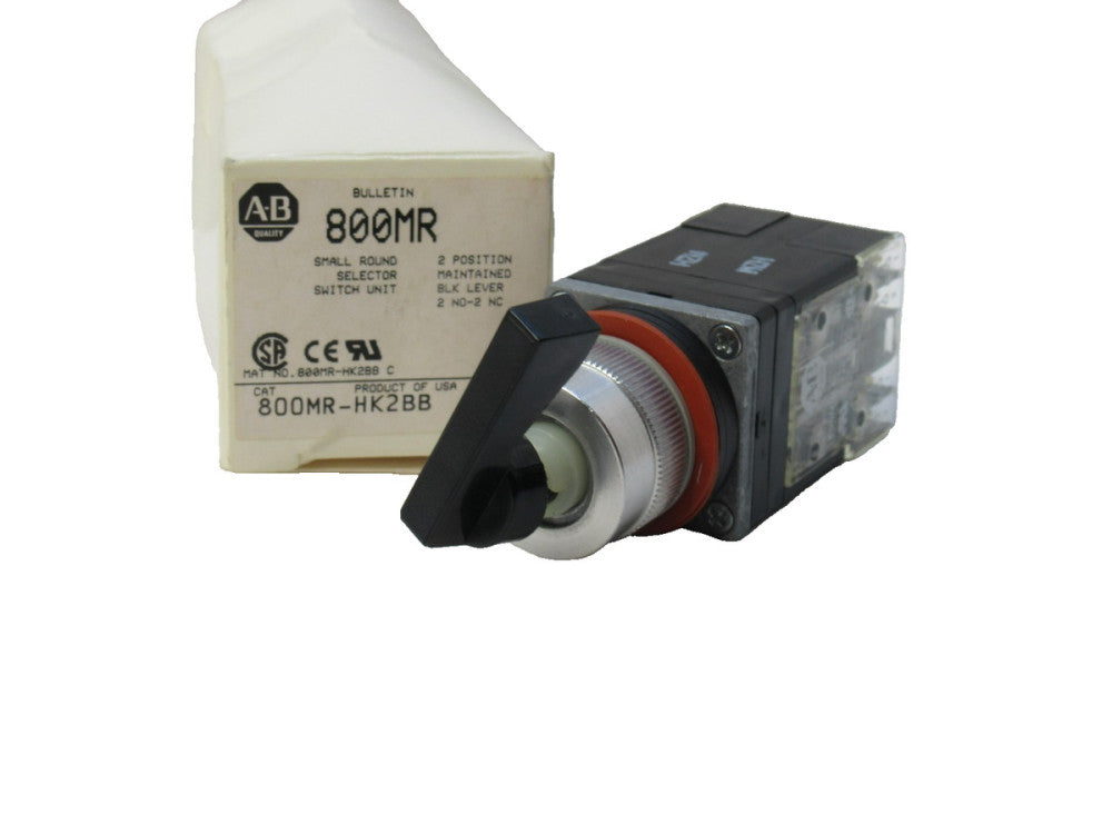 (NEW) ALLEN BRADLEY 800MR-HK2BB , 800MRHK2BB 2 Position Selector Switch