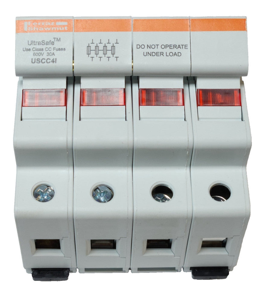 FARRAZ SHAWMUT USCC41 Class CC Lighted 4 Pole Fuse Holder 600v 30 AMP Merson E22