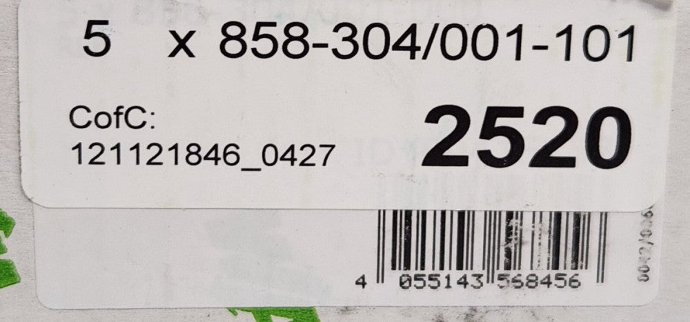 BOX OF 5 WAGO 858 304 001 101 Relay and Base Module 24 VDC 250 VAC