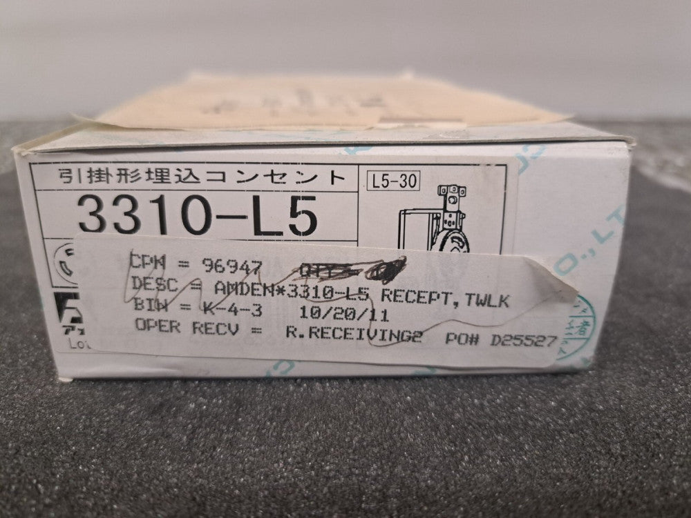New, American Denki, 3310-L5, RECEPT TWLK SINGLE 30A 125V