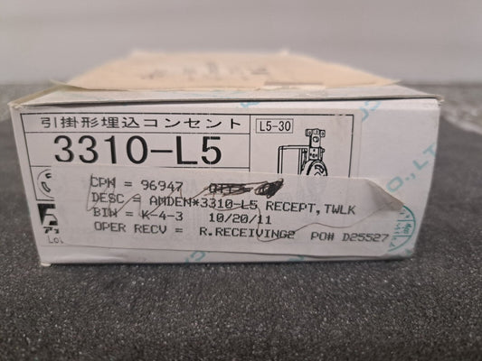 New, American Denki, 3310-L5, RECEPT TWLK SINGLE 30A 125V