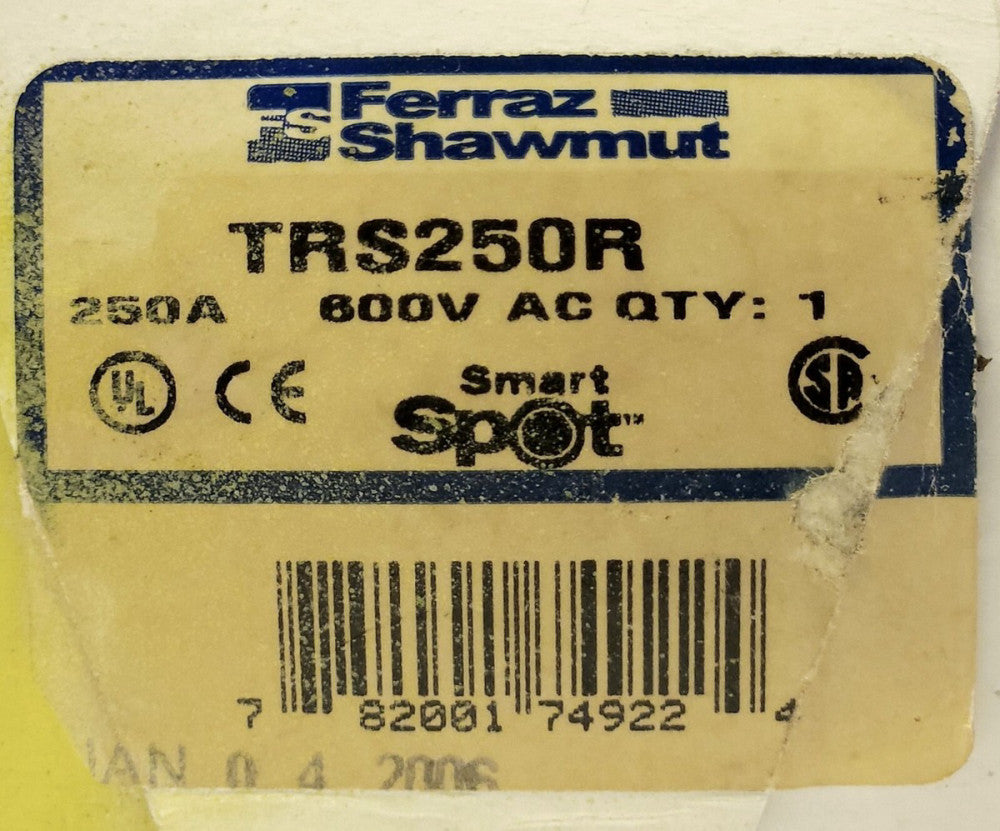 FS FERRAZ SHAWMUT TRS250R 600 VAC 250 AMP SMART Spot Fuse