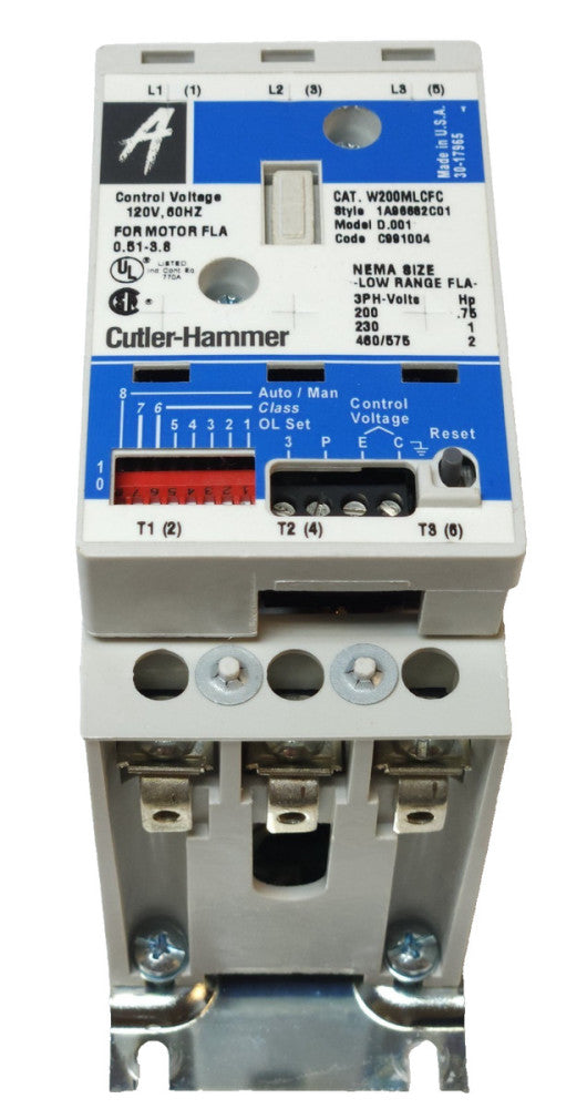 EATON CUTLER HAMMER W200MLCFC Size 1 Low Range W200 Starter