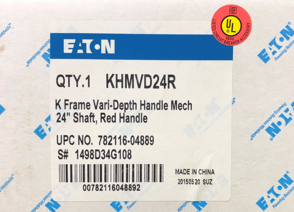 EATON KHMVD24R K Frame Breaker Vari Depth Handle Mechanis 1498D34G108 Red Handle
