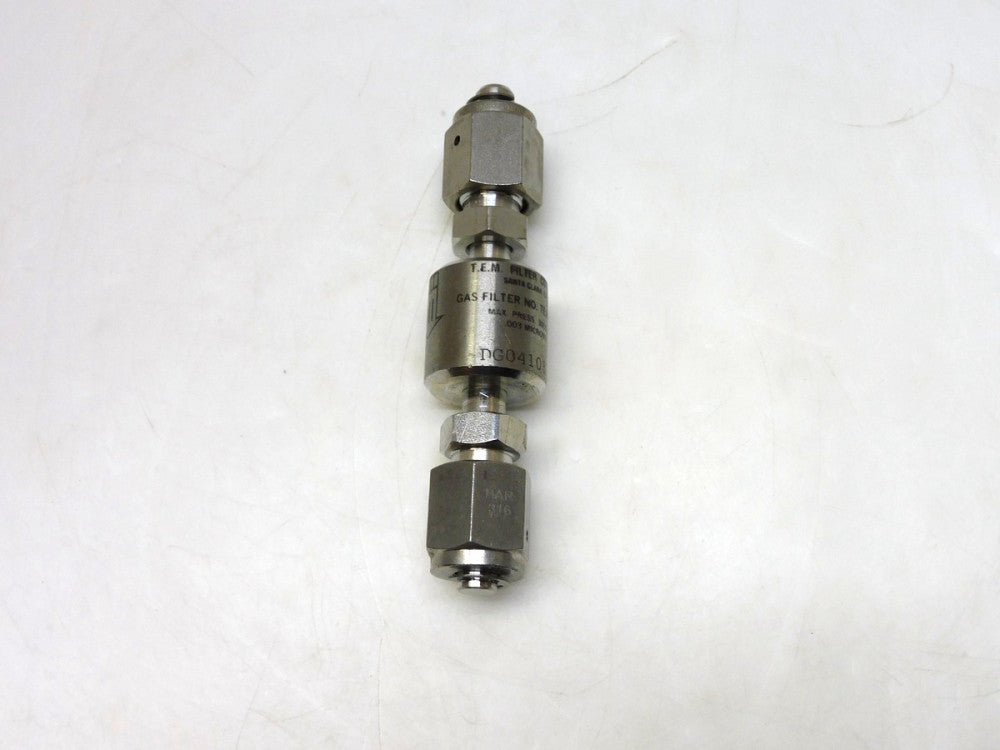 T.E.M. FILTER TEM-1775D GAS FILTER 3000PSI DG0410815 316 BAR .003 MICRONS