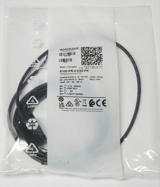 SEALED DATALOGIC S100 PR 2 C00 PK Diffused Proximity PNP Sensor Light+/Dark Scan