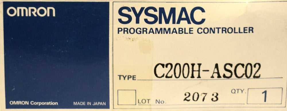 OMRON C200H ASC02 SYSMAC Programmable Controller