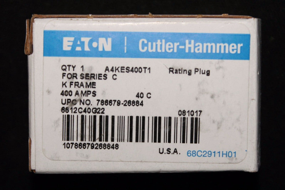 EATON CUTLER HAMMER A4KES400T1 K Frame Adjustable Rating Plug 6612C40G22