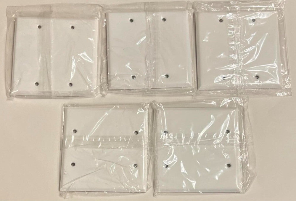 (Lot of 5) MULBERRY 86152 04 18 190 White Blank Metal Wall Plate Cover