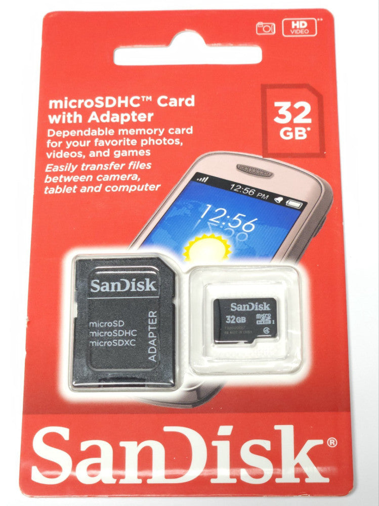 SanDisk SDSDQM 032G B35A Micro SDHC Memory Card With Adapter 32 GB MICRO SD SDXC