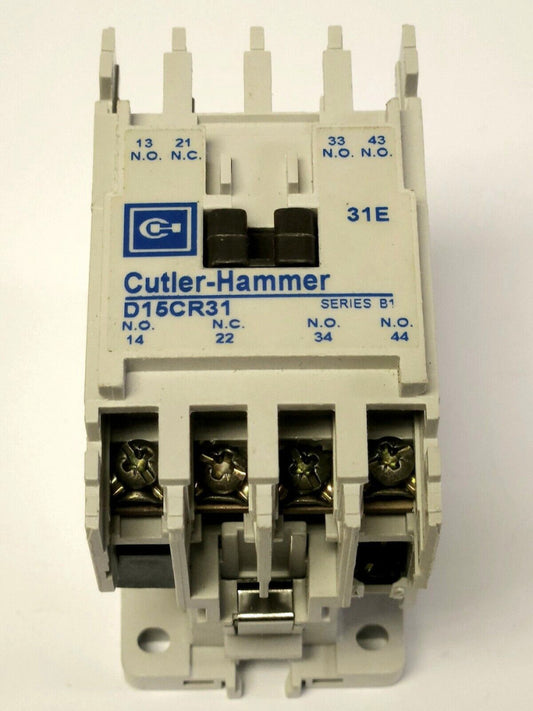 EATON CUTLER HAMMER D15CR31AB 4 Pole 120 VAC Multipole Relay 3 NO 1 NC D15CR31