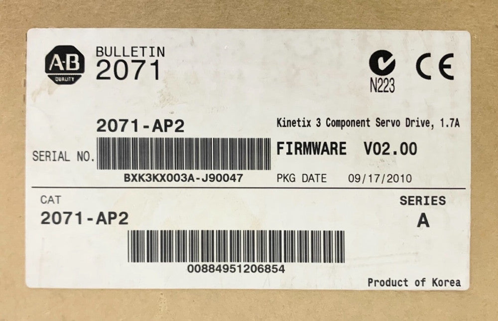 ALLEN BRALDEY BULLETIN 2071 AP2 KINETIX 3 Component Servo Drive 2071-AP2 