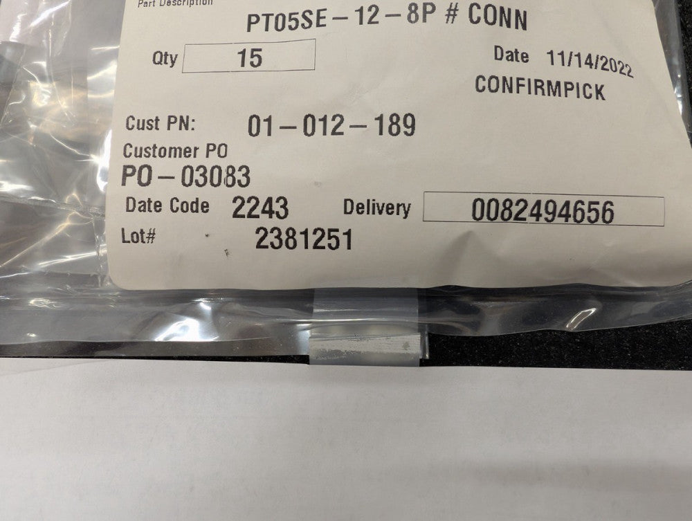 New, Amphenol, PT05SE-12-8P, CONN PLUG 8POS INLINE PIN