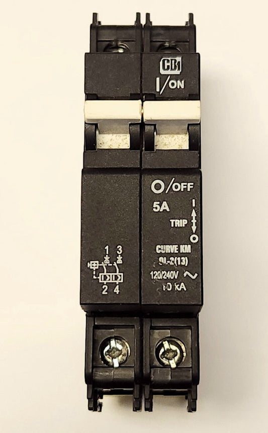 CBI QL28KM05 QL-2 13 DM KM 5A 2 Pole 5 AMP Circuit Breaker GB1408.2