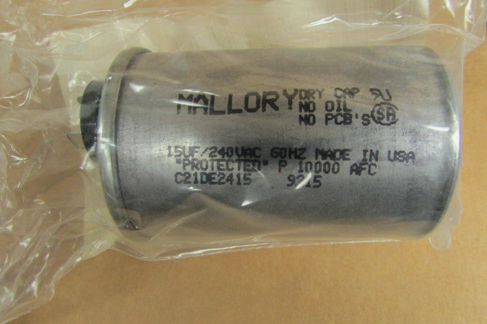 MALLORY C21DE2415 9215 240 VAC 15UF Motor Run Capacitor