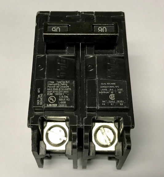 SIEMENS B290H 2 Pole 90 AMP Type BLH Circuit Breaker Bolt IN