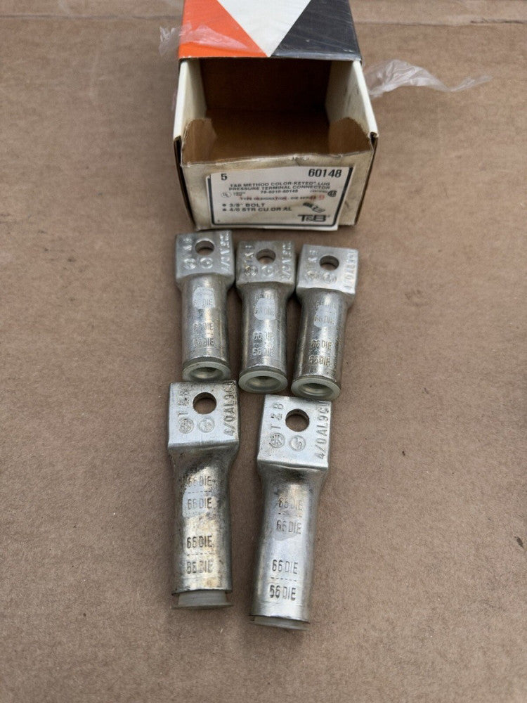 Box of 5 Thomas & Betts 60148 Color Keyed Lug Terminal Connector 3/8" Bolt