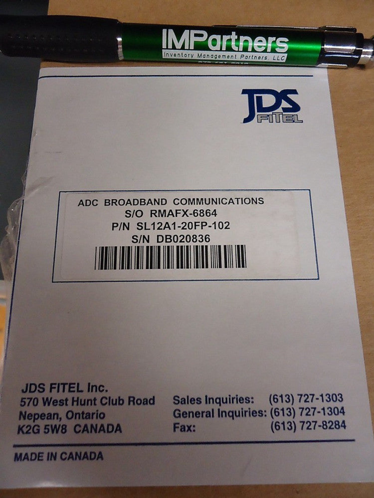 JDS Fitel SL12A1-20FP-102 SL 1:2 Optical Switch - TTL Drive. Brand New!