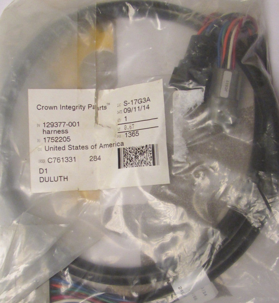 CROWN 129377 001 Forklift Wiring Harness 24534 C761331 REV F JC601 JC602