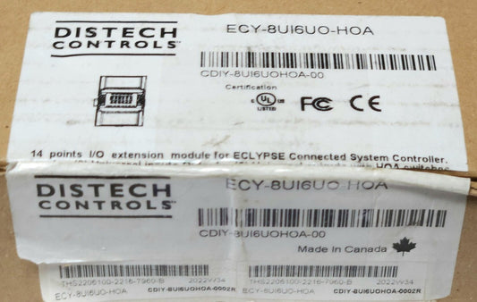 DISTECH CONTROLS ECY 8UI6UO HOA UNIVERSAL Input Output I/O Extension Module
