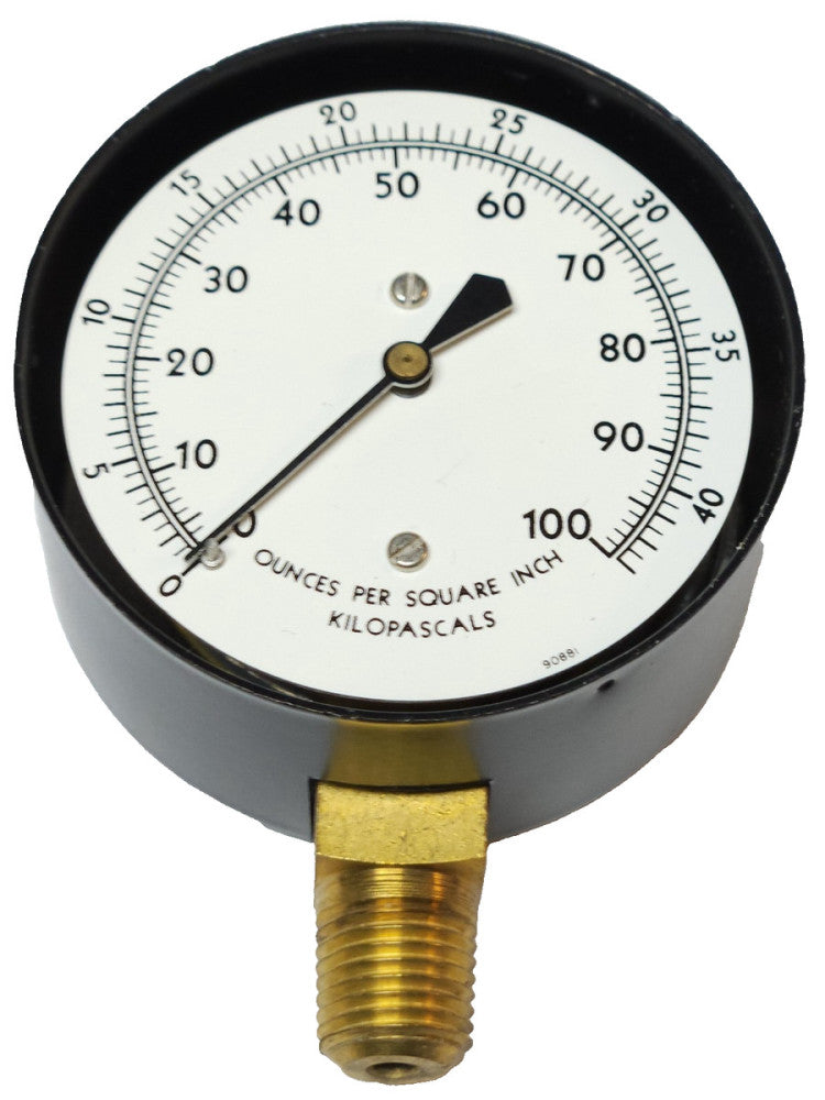 KILOPASCLESS G22691 2.5" 83K 0-100 Ounces Per Square Inch 1/4" NPT 0/100 OZZSI &