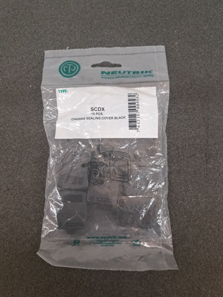 New, Neutrik, SCDX, Size Chassis Sealing Covers Black - 10 pack