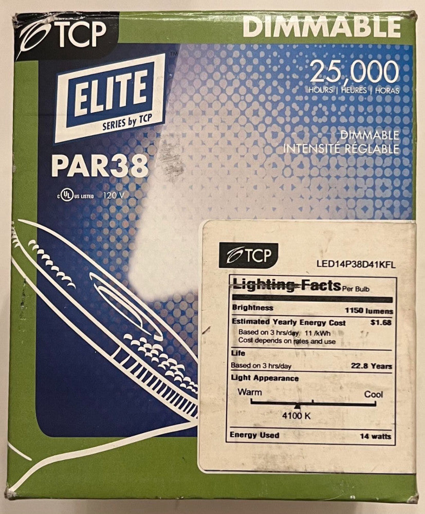 TCP ELITE PAR38 Dimmable Bulb LED14P38D41KFL
