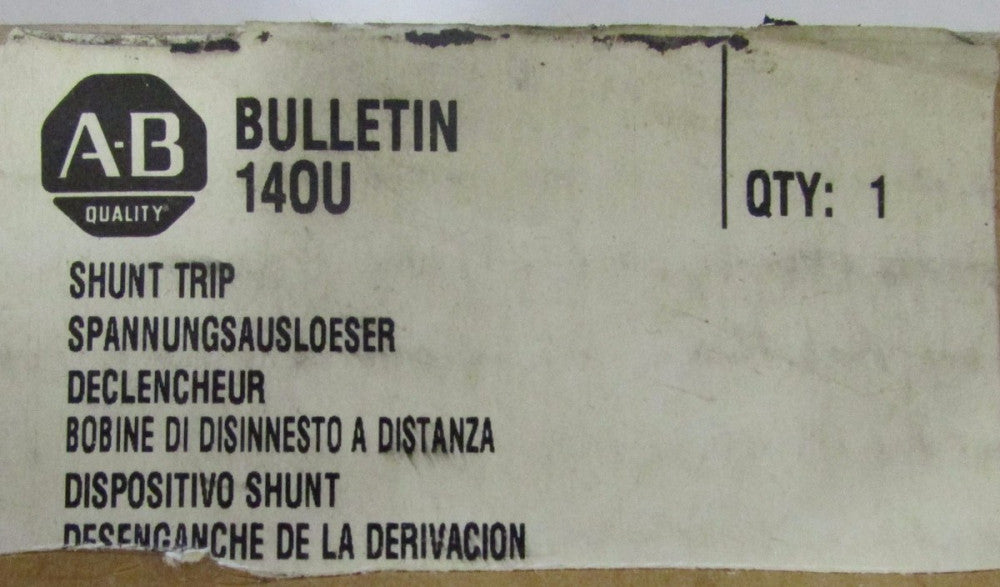 ALLEN BRADLEY CUTLER HAMMER 140U K SND 110 240VAC K Frame Shunt Trip 1482D59GO6