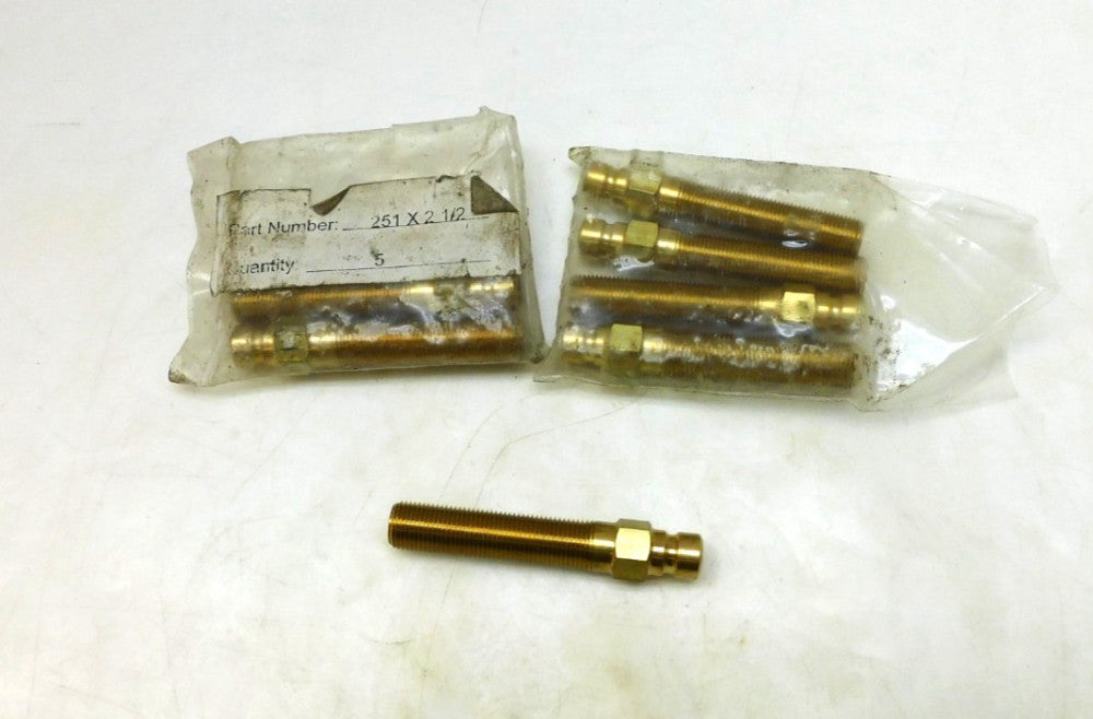 NO NAME 251 X 2-1/2 BRASS EXTENSION NIPPLES LOT OF 8