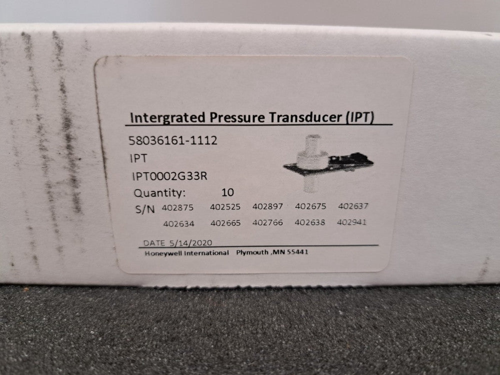 New, Honeywell, IPT0002G33R, SENSOR 2PSIG 0.26" 24BIT