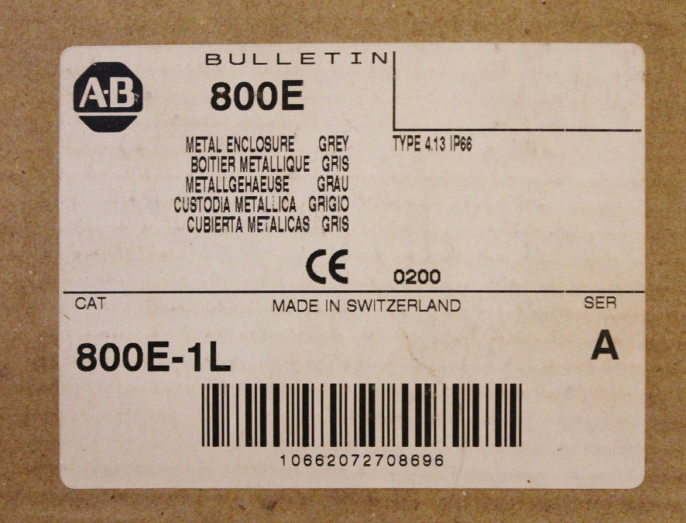 ALLEN BRADLEY Single Element Grey PushButton Enclosure Station Type 4,13 800E 1L