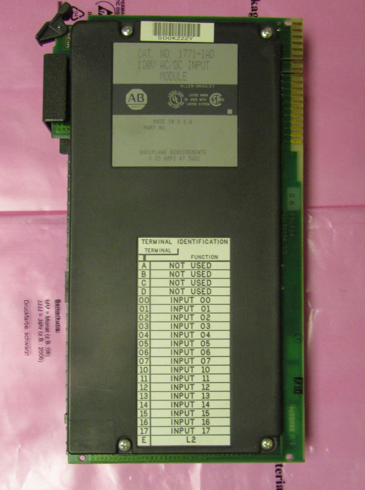 ALLEN BRADLEY Input Module 120V AC DC 1771 IAD