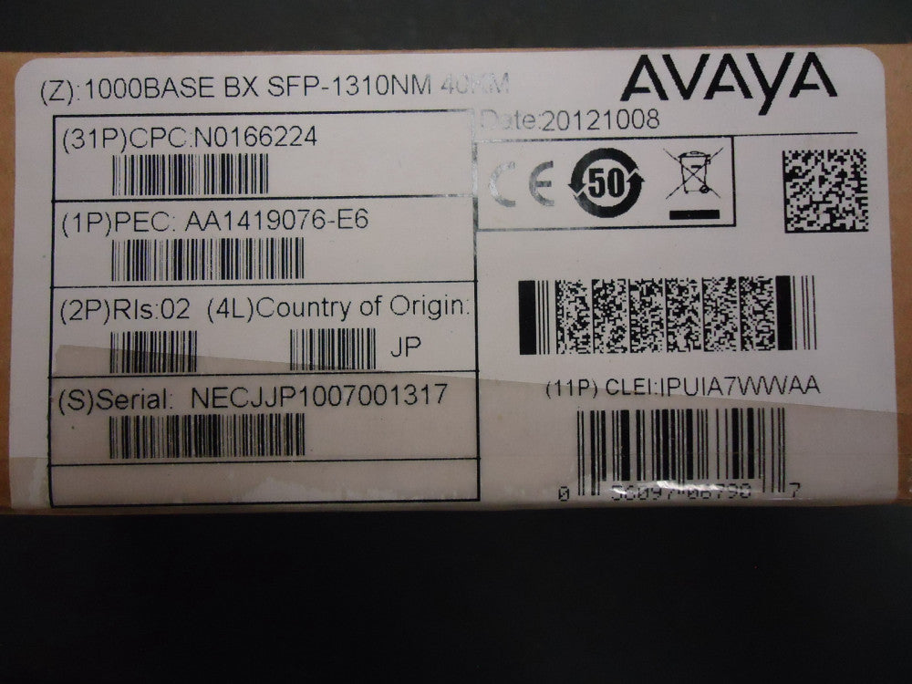AA1419076-E6 AVAYA 1000Base BX SFP-1310nm 40KM BRAND NEW!