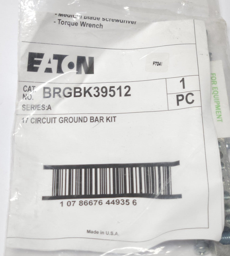 EATON CUTLER HAMMER BRGBK39512 Type BR Breaker Panel 17 Circuit Ground Bar Kit C