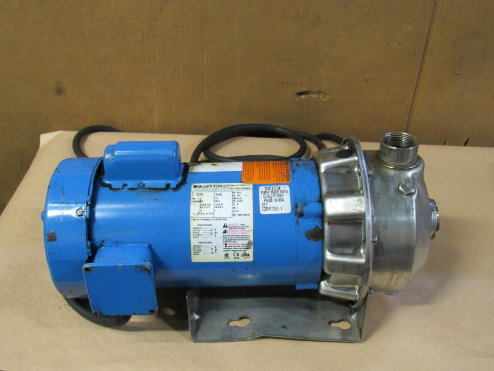 BLUFFTON MOTOR 1213007419 2 HP 56J FRAME 1PH W/ GOULDS S/S PUMP 2ST1G4C4