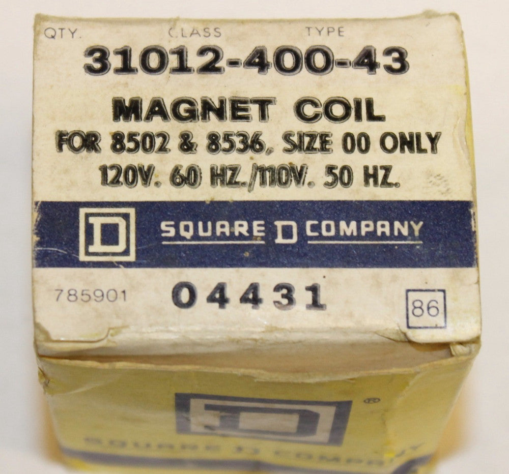 SQUARE D Size 00 8502 8536 Coil 110/120V 31012 400 43