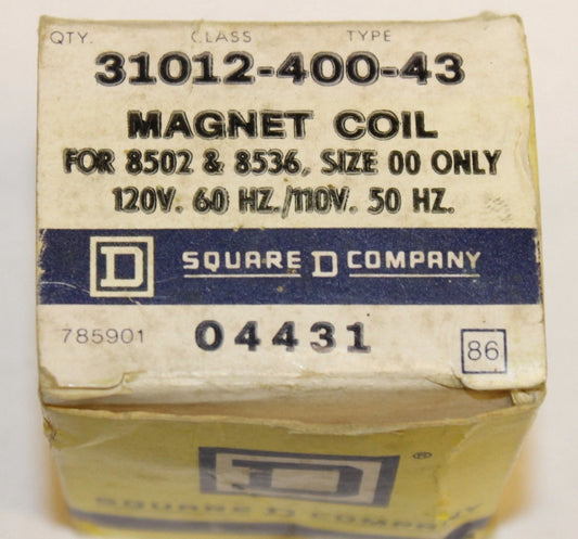 SQUARE D Size 00 8502 8536 Coil 110/120V 31012 400 43