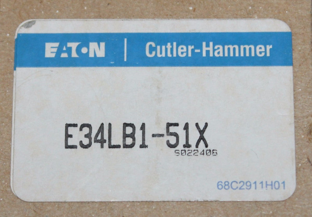 EATON CUTLER HAMMER Black Mushroom Head Push Button 1NC Contact Block E34LB1 51X