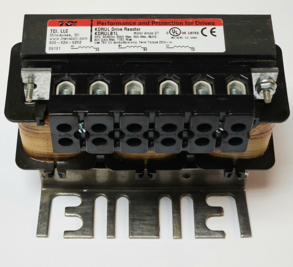 TCI KDRULB1L 27 AMP KDRUL Motor Drive Reactor 3 Phase 600 VAC