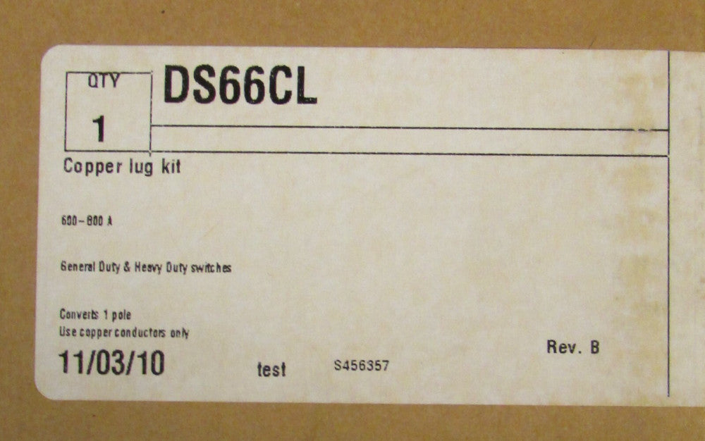 Eaton Cutler Hammer DS66CL Size 6-8 Starter Contactor CU Copper Lug ILSCO D84 