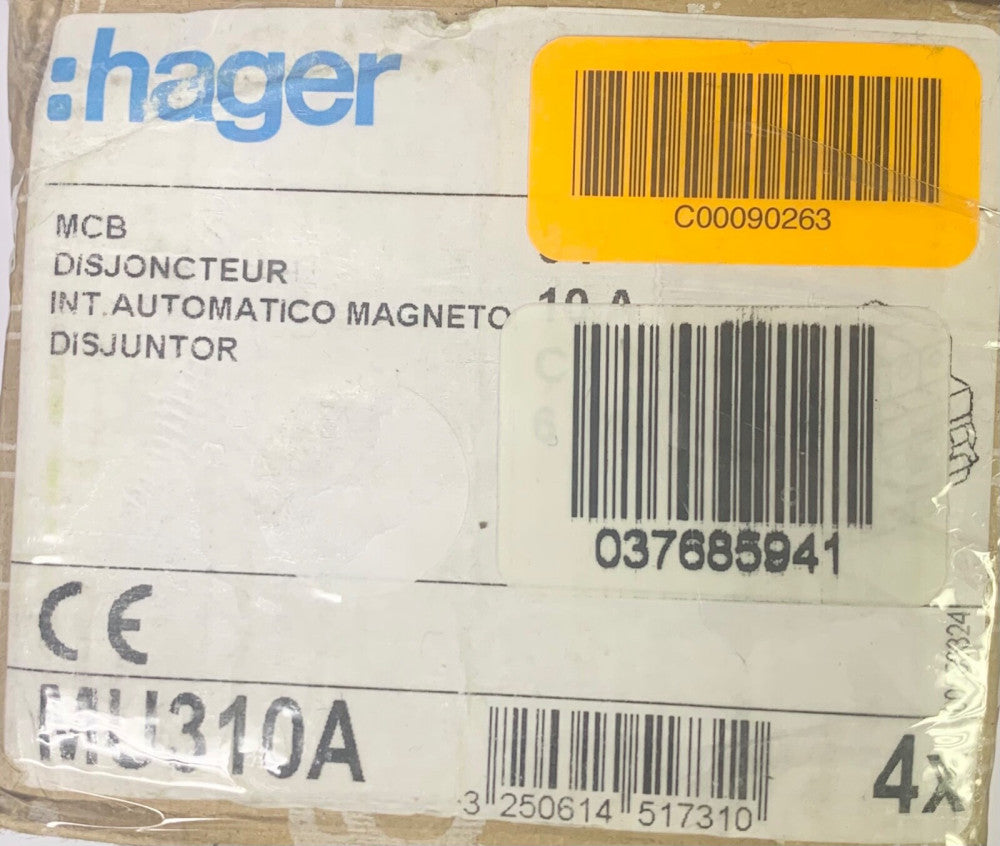 HAGER MU310A 3 Pole 10 AMP C/10 Circuit Breaker 