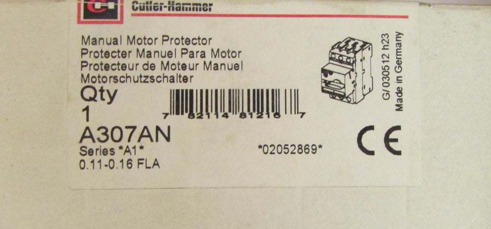 CUTLER HAMMER A307AN .11-.16 Amp Manual Motor Protector